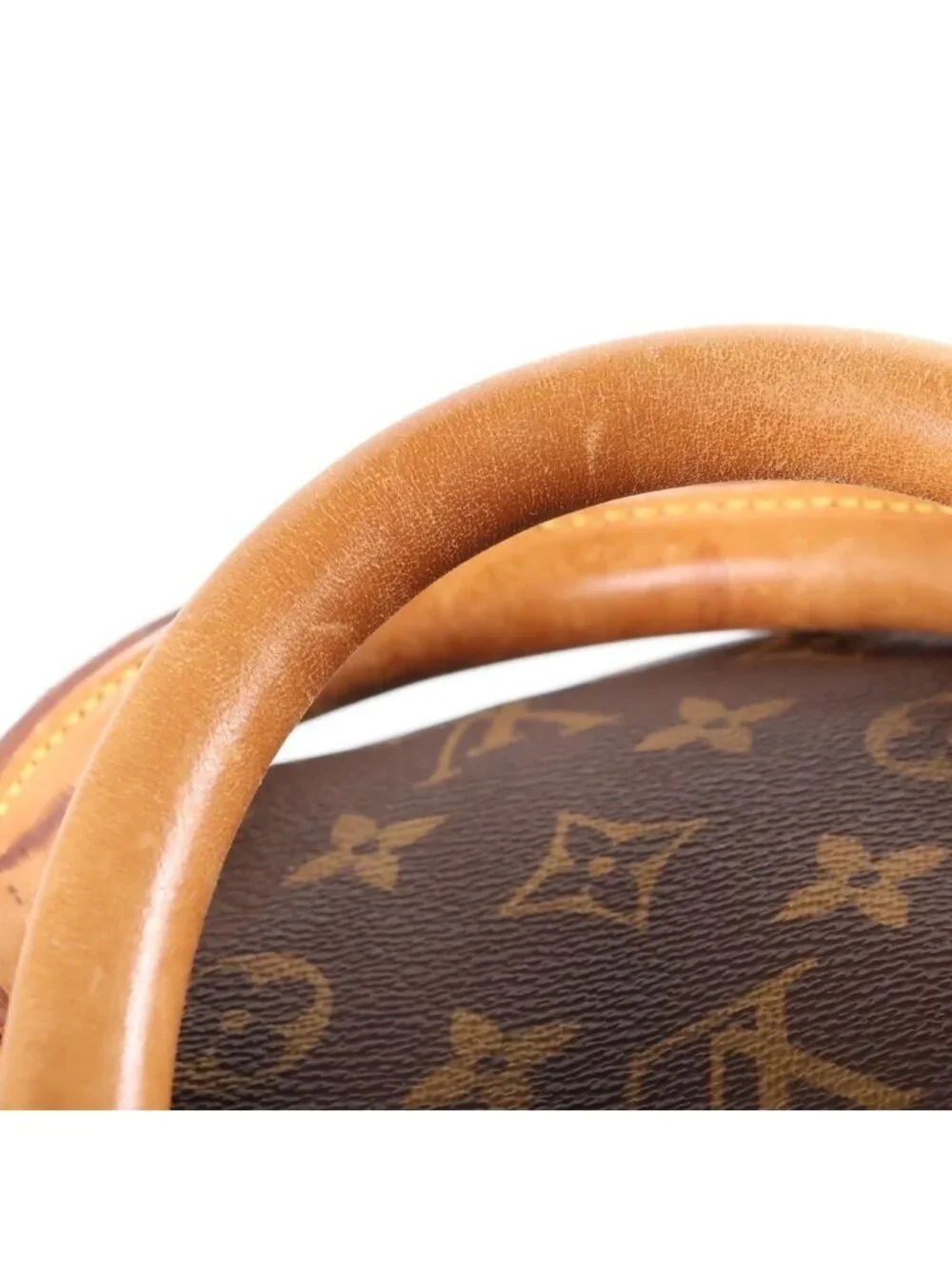 Louis Vuitton Monogram Keepall 60 Leather Boston Bag Brown